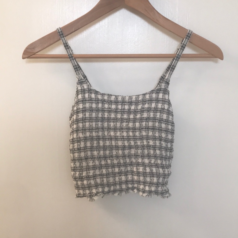 Hollister gingham smock cropped cami